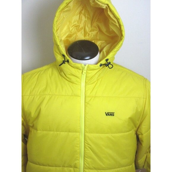Vans Men's Woodridge Full Zip Water Resistant Puffer Jacket Sulphur Yellow Large - Picture 2 of 3